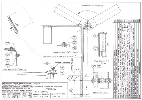 Wind turbine main assembly drawing